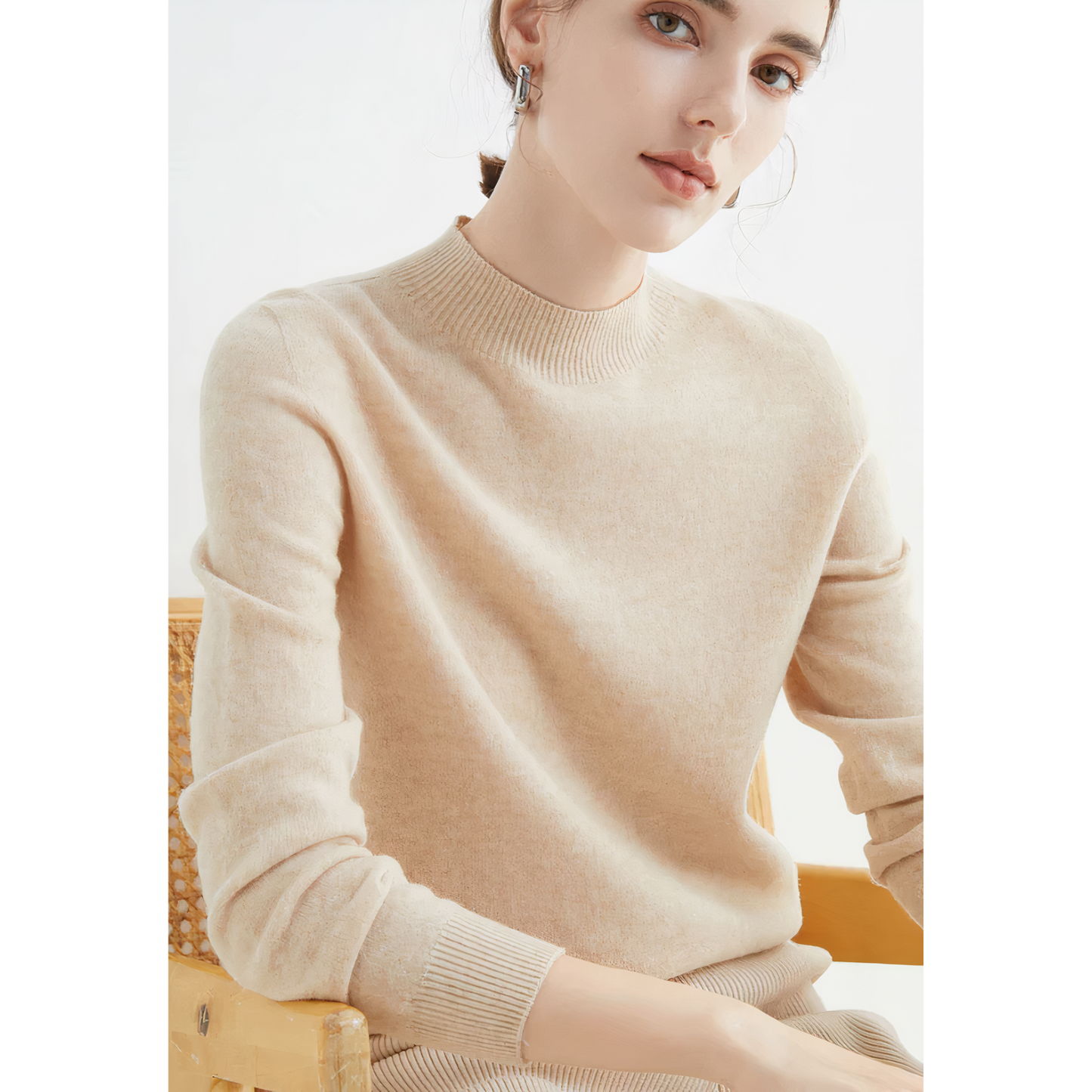 Lucia - Suéter de mujer cuello redondo alto