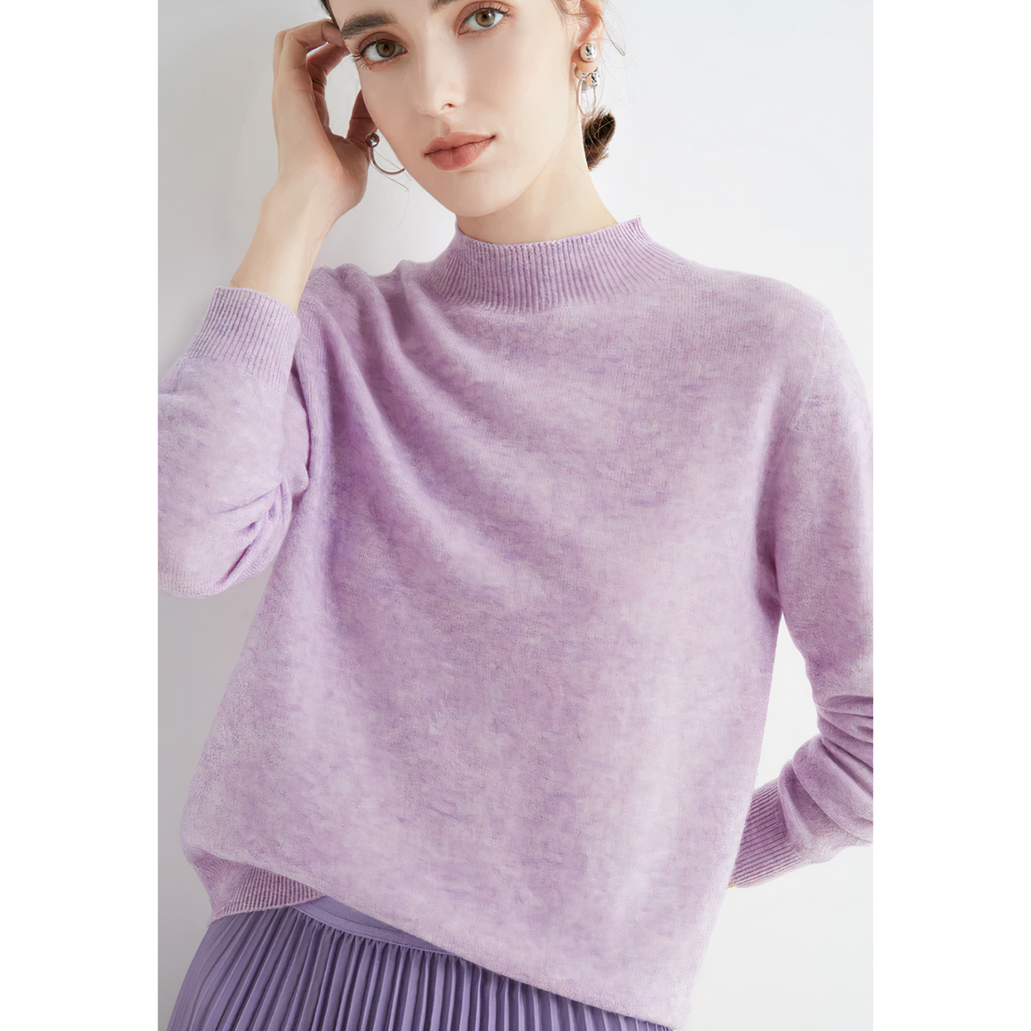 Lucia - Suéter de mujer cuello redondo alto