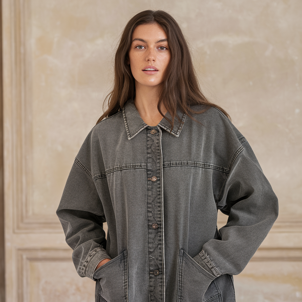 Isabel – Sobrecamisa de Algodón con Bolsillos Frontales para Mujer