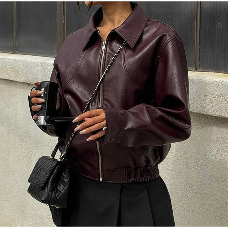 Claudia - Chaqueta oversize estilo vintage con cremallera