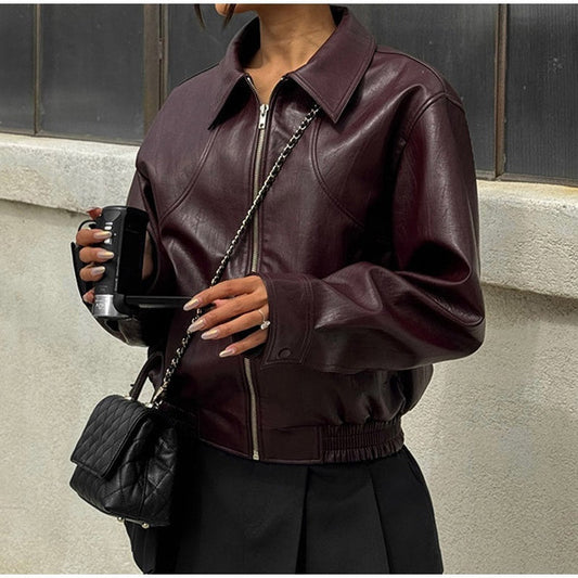 Claudia - Chaqueta oversize estilo vintage con cremallera