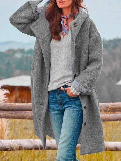 Marta – Abrigo Largo de Lana con Estilo Casual para Mujer