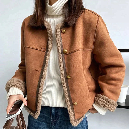 Camila - Chaqueta casual mujer con forro de borrego