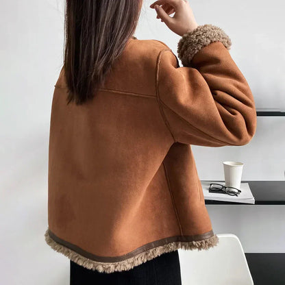 Camila - Chaqueta casual mujer con forro de borrego