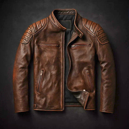 Marek – Chaqueta biker de piel sintética para hombre