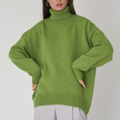 Lina – Suéter de Invierno Oversize con Cuello Alto