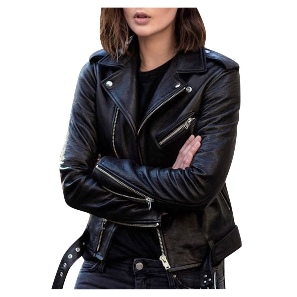 Lena – Chaqueta biker casual para mujer con cremallera