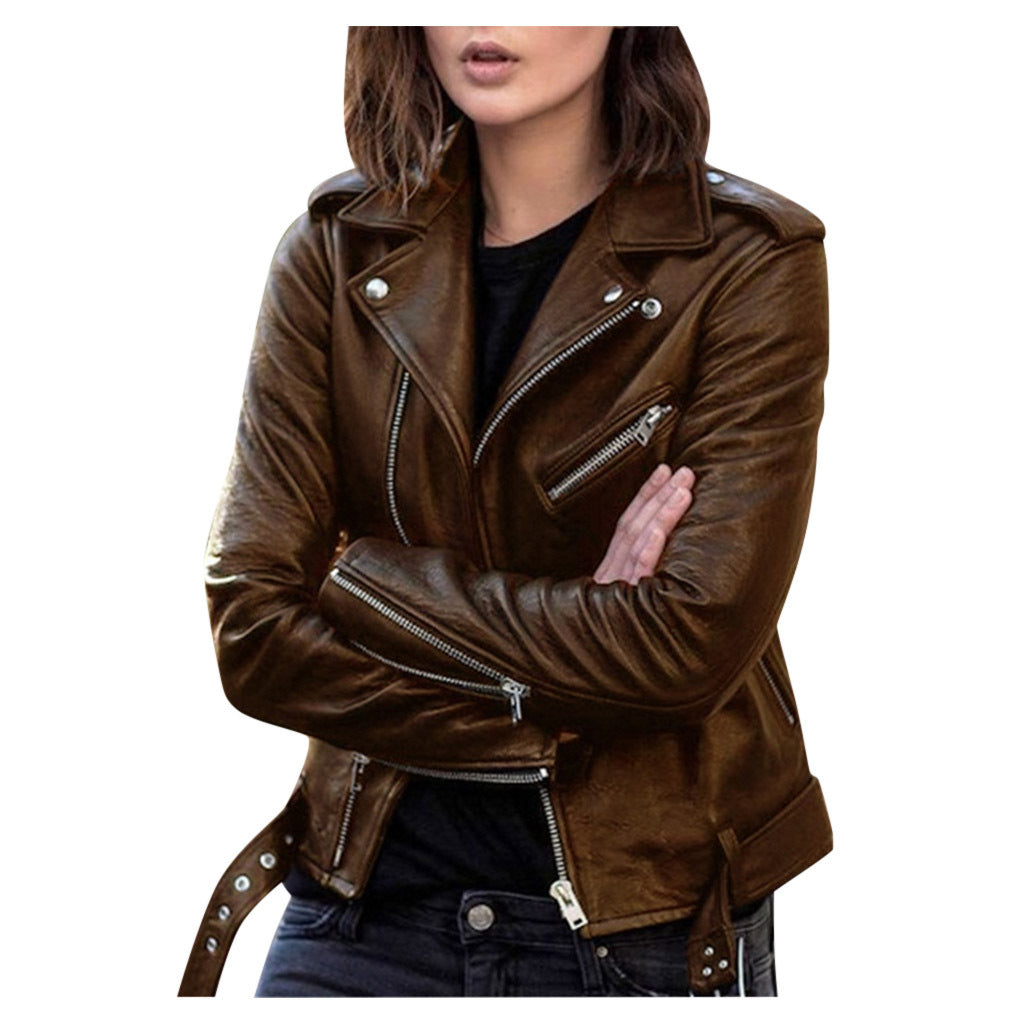 Lena – Chaqueta biker casual para mujer con cremallera