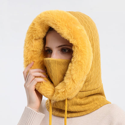 Elena – Knit Hooded Winter Balaclava for Women