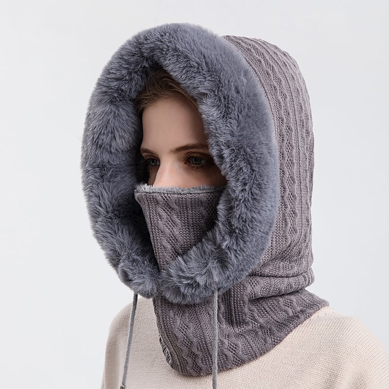 Elena – Knit Hooded Winter Balaclava for Women