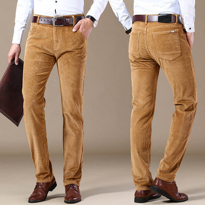 Javier - Pantalones de hombre en pana con corte recto