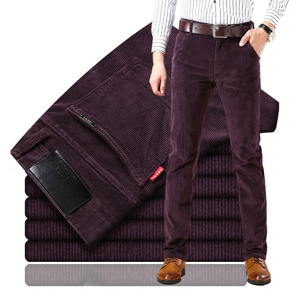 Javier - Pantalones de hombre en pana con corte recto