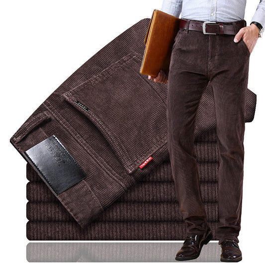 Javier - Pantalones de hombre en pana con corte recto