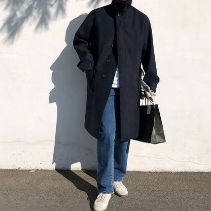 Ricardo - Abrigo de hombre oversize con solapa y botones frontales