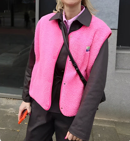 Marta – Chaleco de Borreguito Estilo Casual para Mujer