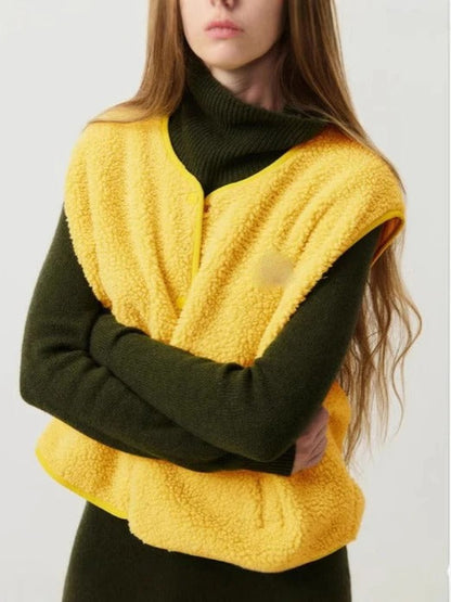 Marta – Chaleco de Borreguito Estilo Casual para Mujer