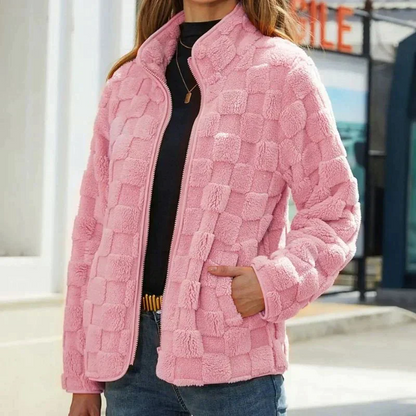 Renata - Chaqueta acolchada de peluche negra mujer