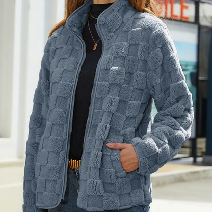 Renata - Chaqueta acolchada de peluche negra mujer