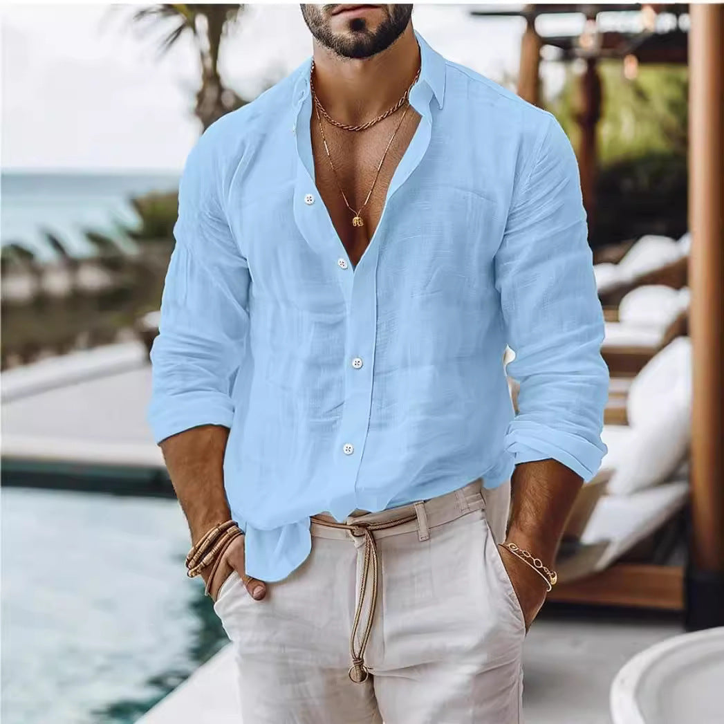 Mateo - Camisa de Lino Gris