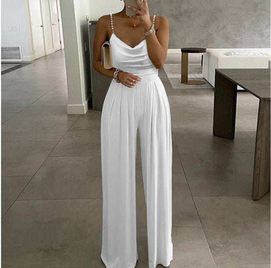 Bianca – Mono palazzo satinado en blanco