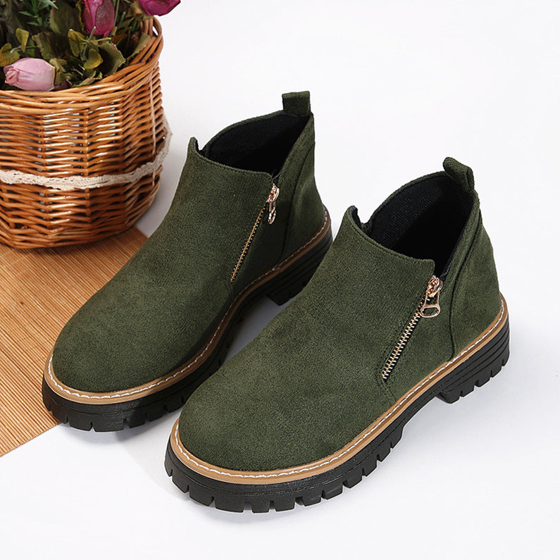 Lena – Botines de ante con cremallera lateral para mujer