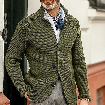 Hugo - Cárdigan de punto elegante para hombre con cierre de botones