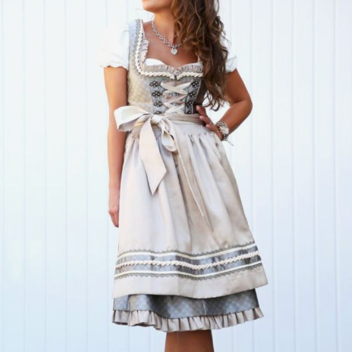 Sofía – Vestido tradicional Oktoberfest con encaje y lazo en la cintura