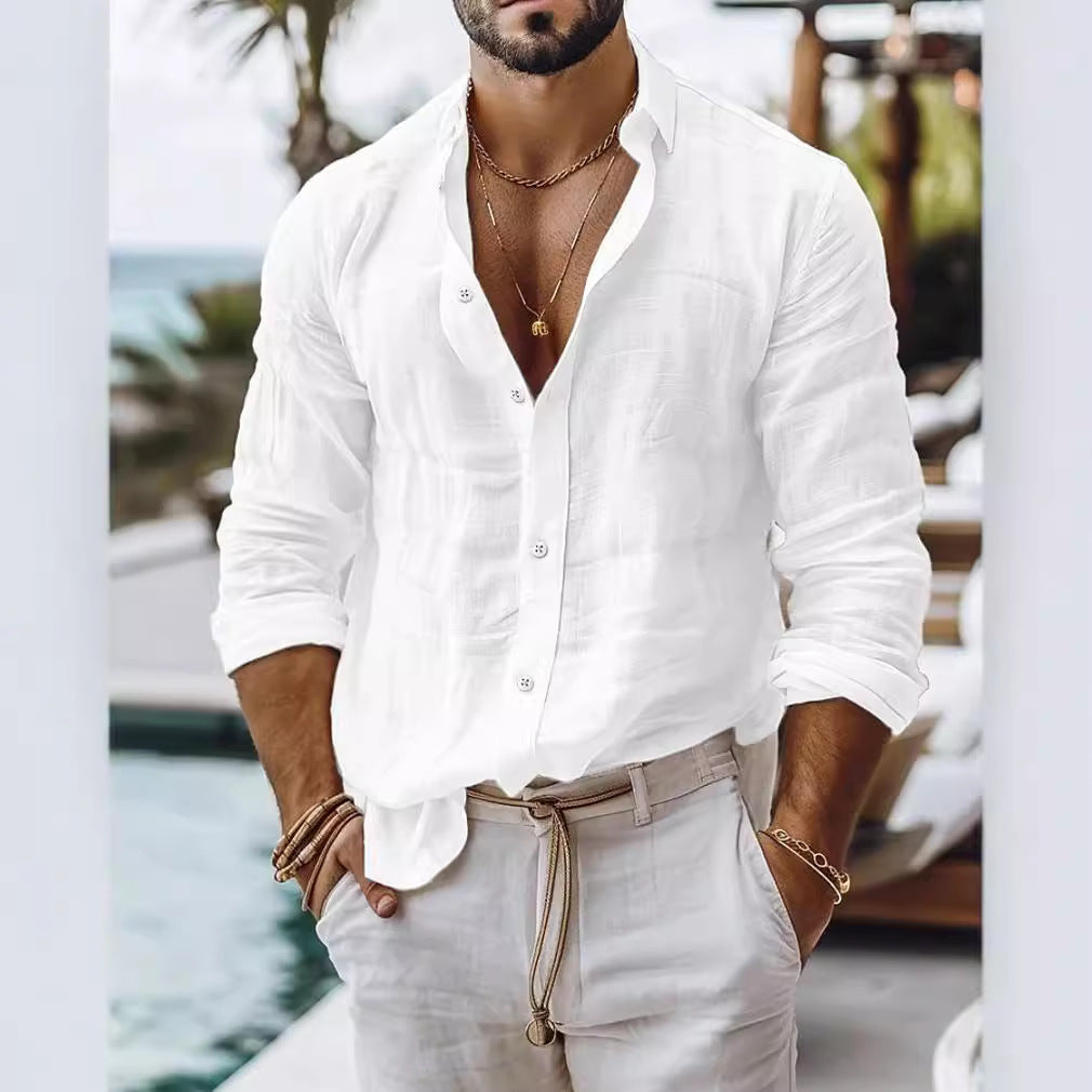Mateo - Camisa de Lino Gris