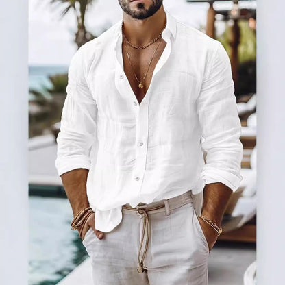 Mateo - Camisa de Lino Gris