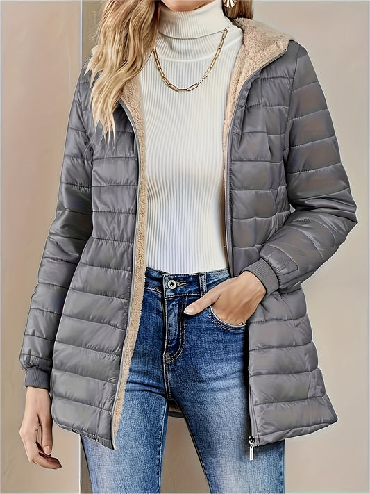 Paula - Chaqueta acolchada con forro de borreguito mujer