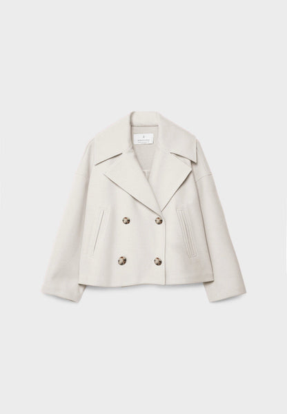 Natalia - Chaqueta corta de mujer con solapa y botones