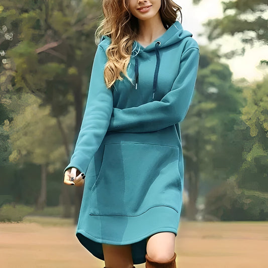 Valentina - Vestido sudadera de algodón con capucha para mujer