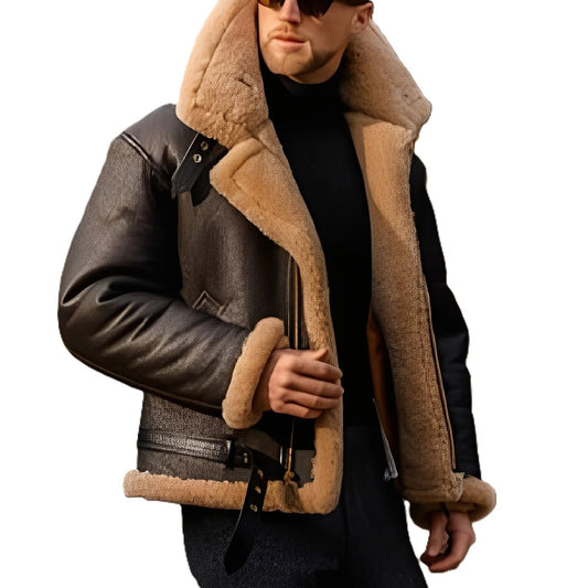 Mateo - Chaqueta aviador con forro de borreguito hombre