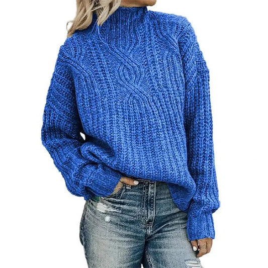 Isabella – Suéter de punto grueso con cuello alto para mujer