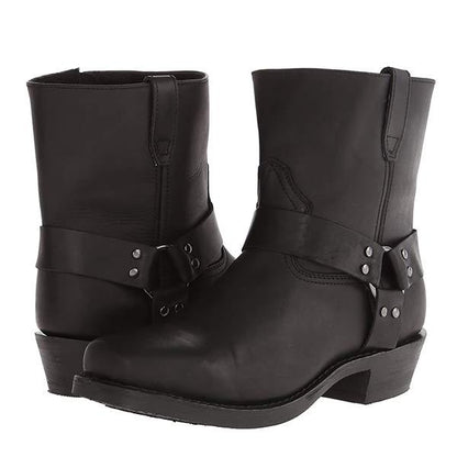 Nikolas - Botas de hombre en cuero estilo biker con hebilla