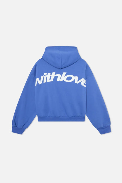Sky - Sudadera cropped azul marino con pantalón vaquero ancho mujer