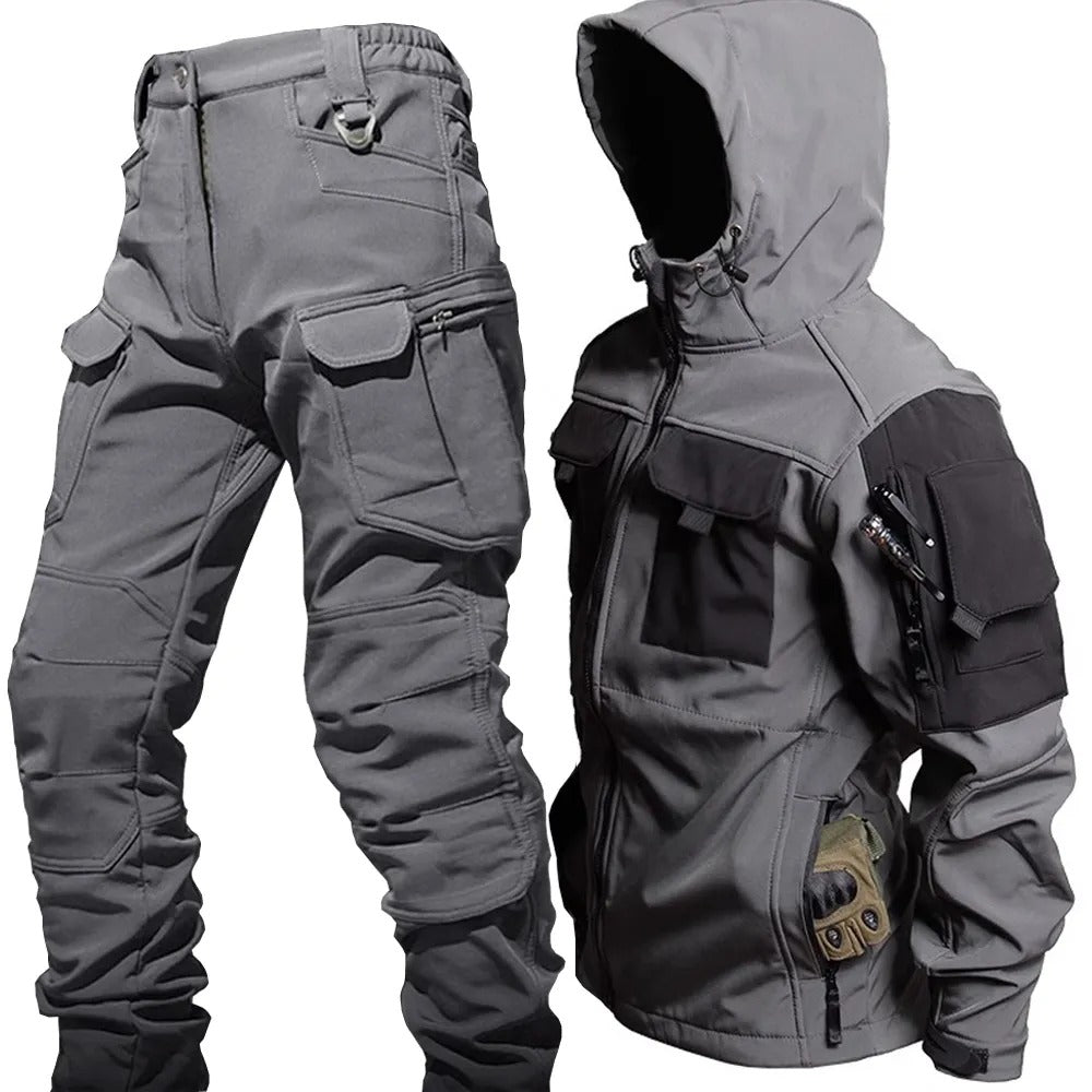 Diego – Conjunto táctico outdoor para hombre con chaqueta y pantalón multiusos