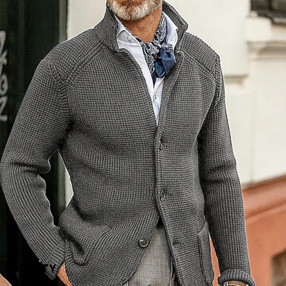 Javier – Cárdigan de Punto con Refuerzos en Hombros para Hombre