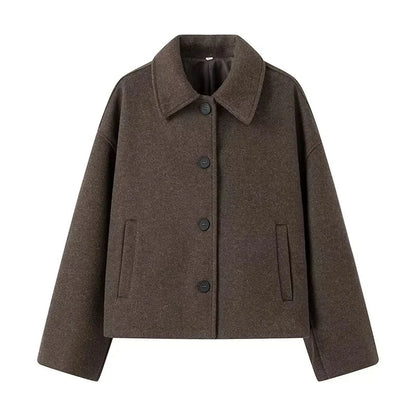 Clara - Chaqueta Mujer Corta de Lana con Botones