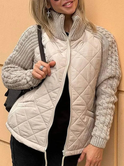 Irene – Chaqueta Combinada de Punto y Acolchado para Mujer