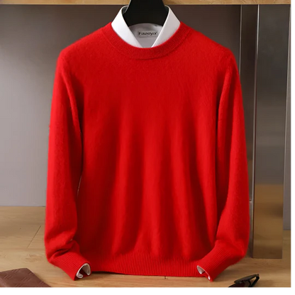 Adrián - Suéter cashmere básico hombre cuello redondo