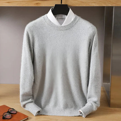 Adrián - Suéter cashmere básico hombre cuello redondo