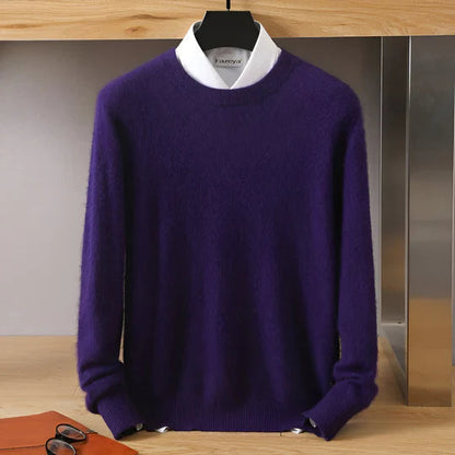 Adrián - Suéter cashmere básico hombre cuello redondo