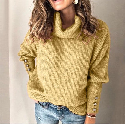 Sofía - suéter cachemira cuello alto para mujer suéter de punto grueso invierno