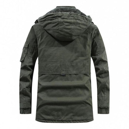 Ismael - chaqueta algodón de invierno para hombre con capucha y forro de felpa