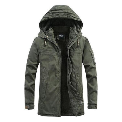 Ismael - chaqueta algodón de invierno para hombre con capucha y forro de felpa