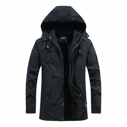 Ismael - chaqueta algodón de invierno para hombre con capucha y forro de felpa