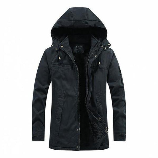 Ismael - chaqueta algodón de invierno para hombre con capucha y forro de felpa
