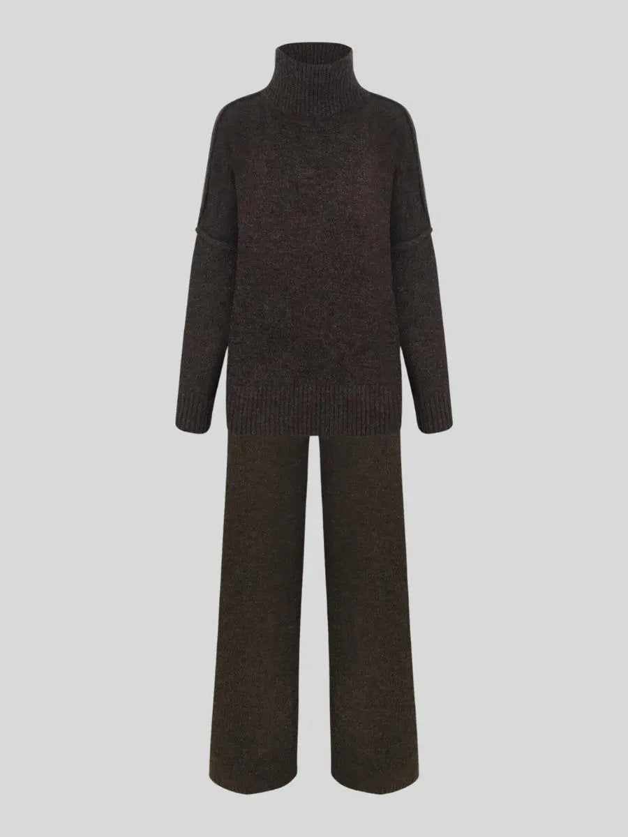 Elisa - Conjunto Mujer De Punto Con Jersey Oversize Y Pantalón Ancho