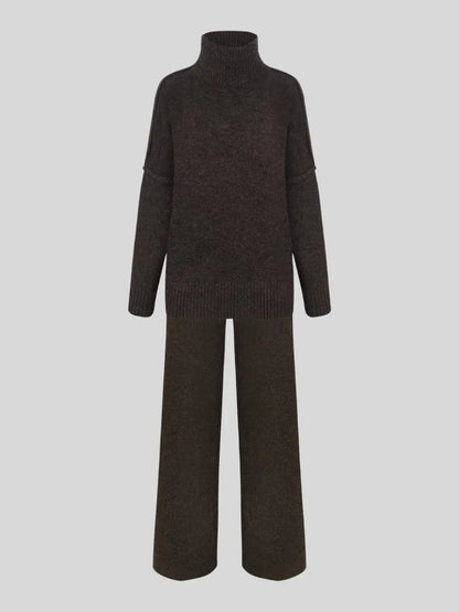 Elisa - Conjunto Mujer De Punto Con Jersey Oversize Y Pantalón Ancho